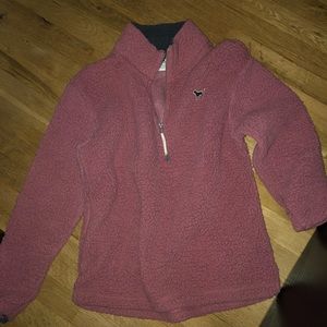 VS PINK SHERPA QUARTER ZIP